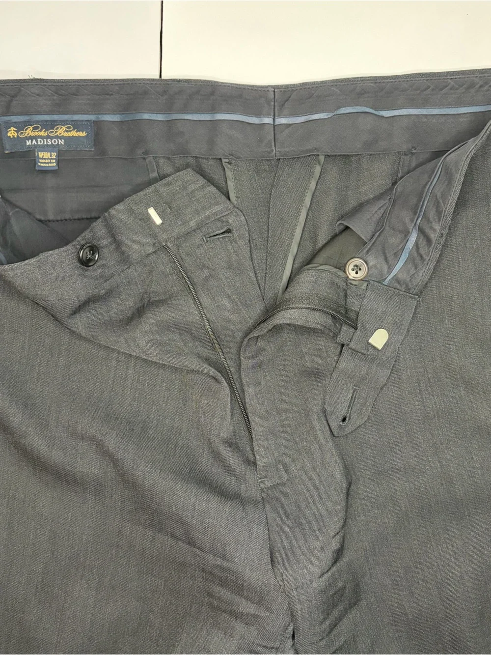 Brooks Brothers Charcoal Grey Madison Fit Dress Pants 38x32